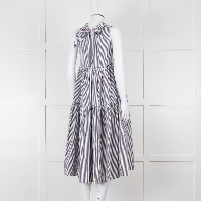 Asceno Striped Cotton Tiered Summer Dress