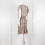 Vanessa Bruno Cream Green Red Floral Sleeveless Dress