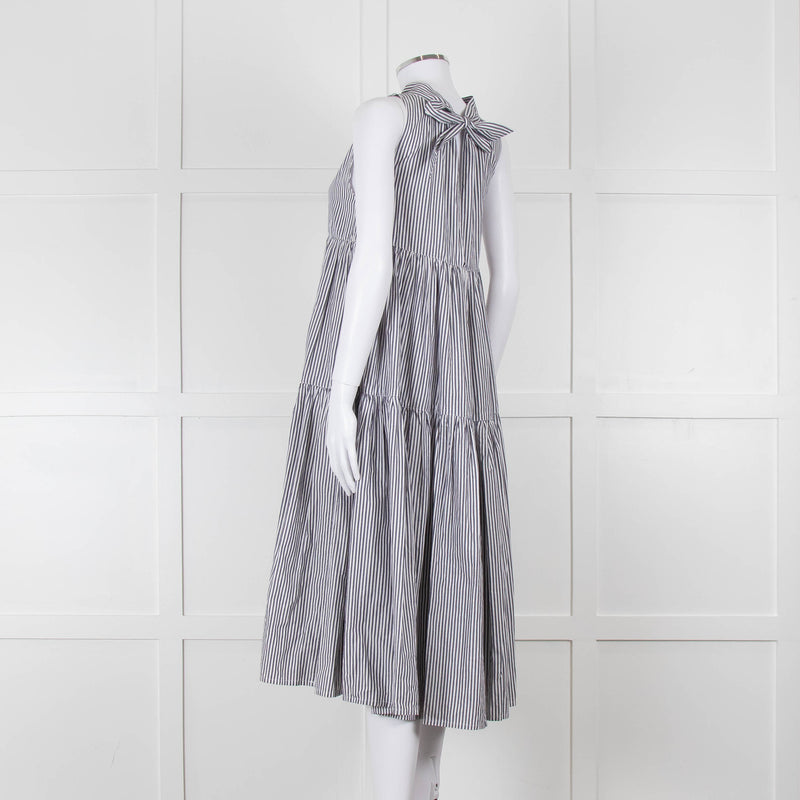 Asceno Striped Cotton Tiered Summer Dress