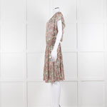 Vanessa Bruno Cream Green Red Floral Sleeveless Dress