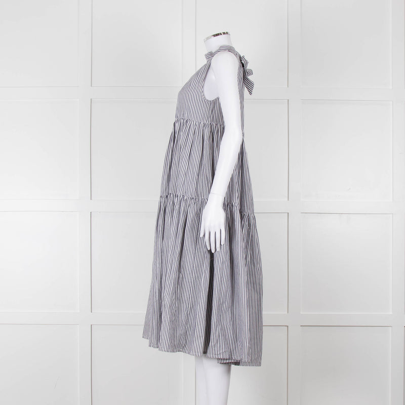 Asceno Striped Cotton Tiered Summer Dress