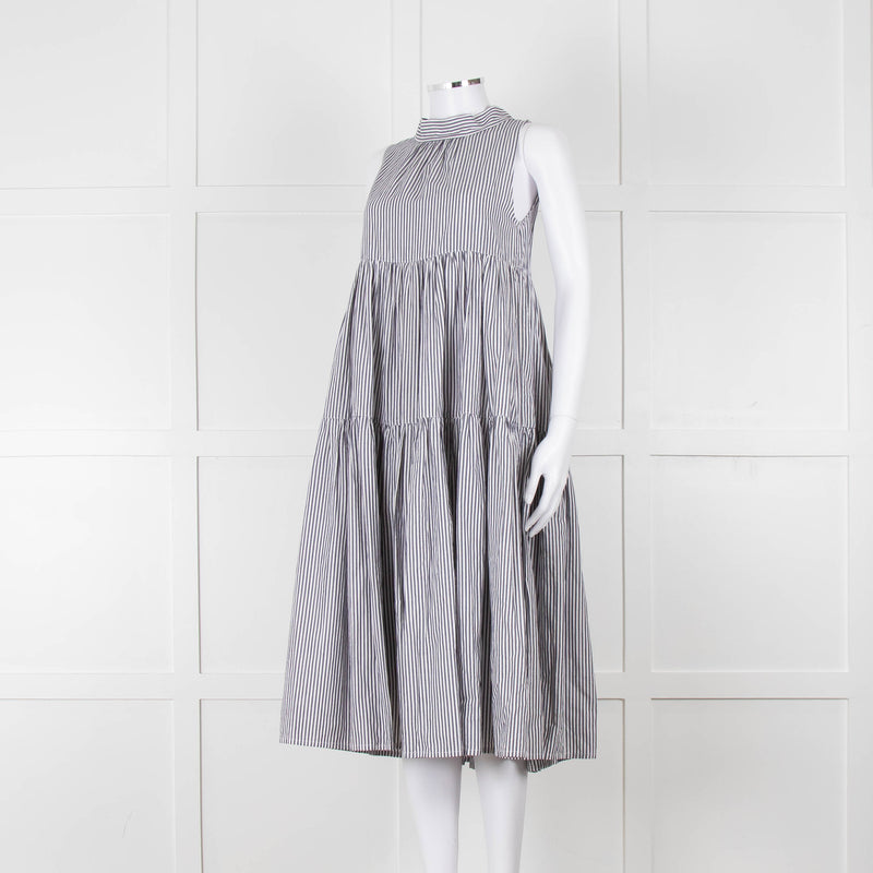 Asceno Striped Cotton Tiered Summer Dress