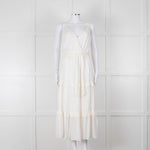 Paige Cream Sleeveless Tiered Frill Dress With Belt