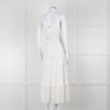 Paige Cream Sleeveless Tiered Frill Dress With Belt