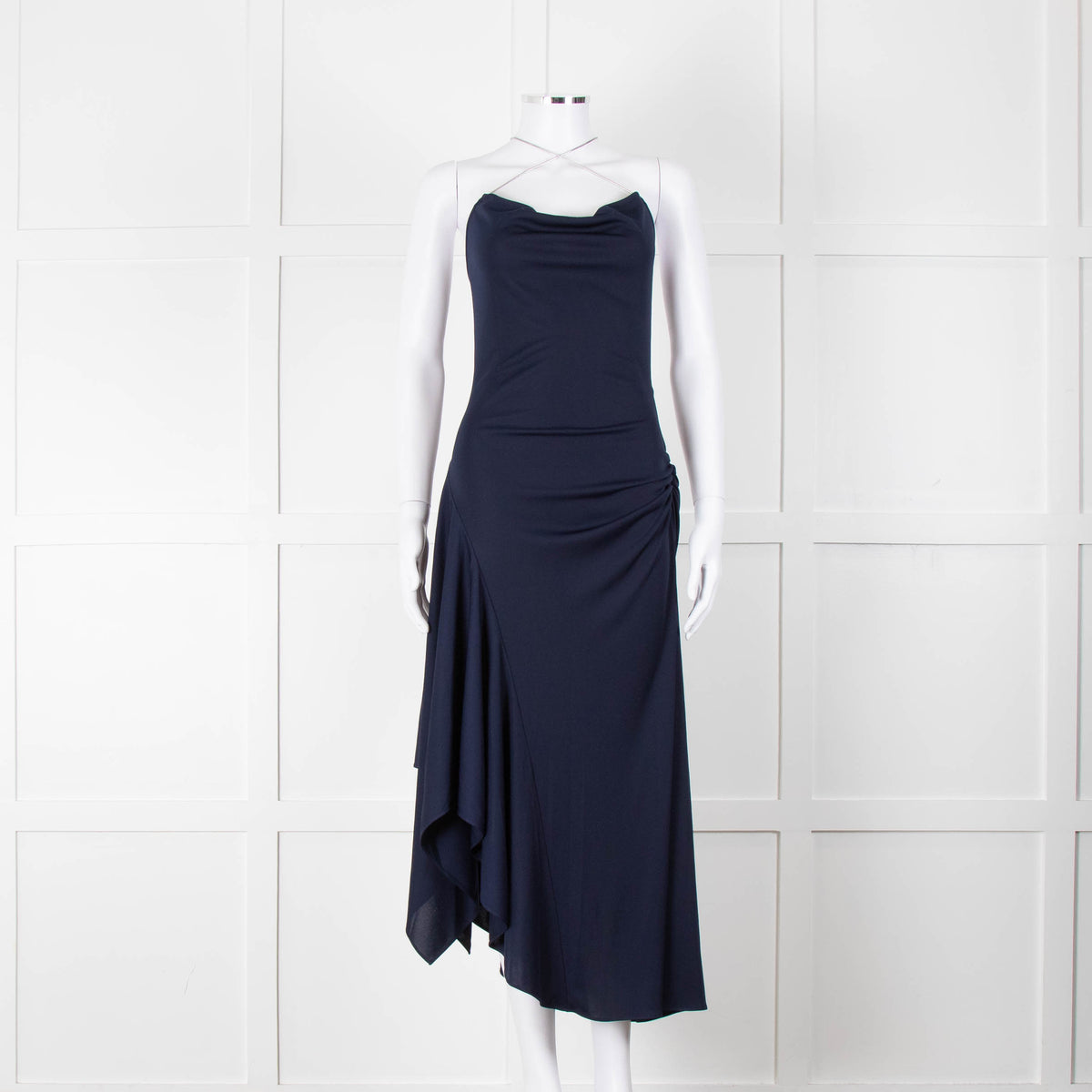 Philip Lim Navy Jersey Dress with Snake Chain Straps