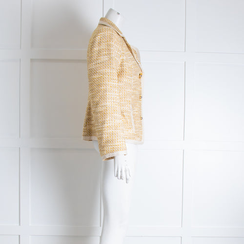 Tory Burch Beige Mustard Tweed Blazer Jacket