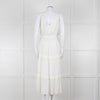 Paige Cream Sleeveless Tiered Frill Dress With Belt