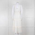 Paige Cream Sleeveless Tiered Frill Dress With Belt