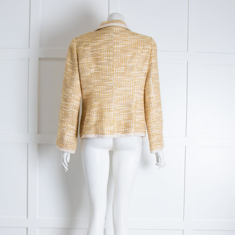 Tory Burch Beige Mustard Tweed Blazer Jacket