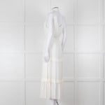 Paige Cream Sleeveless Tiered Frill Dress With Belt