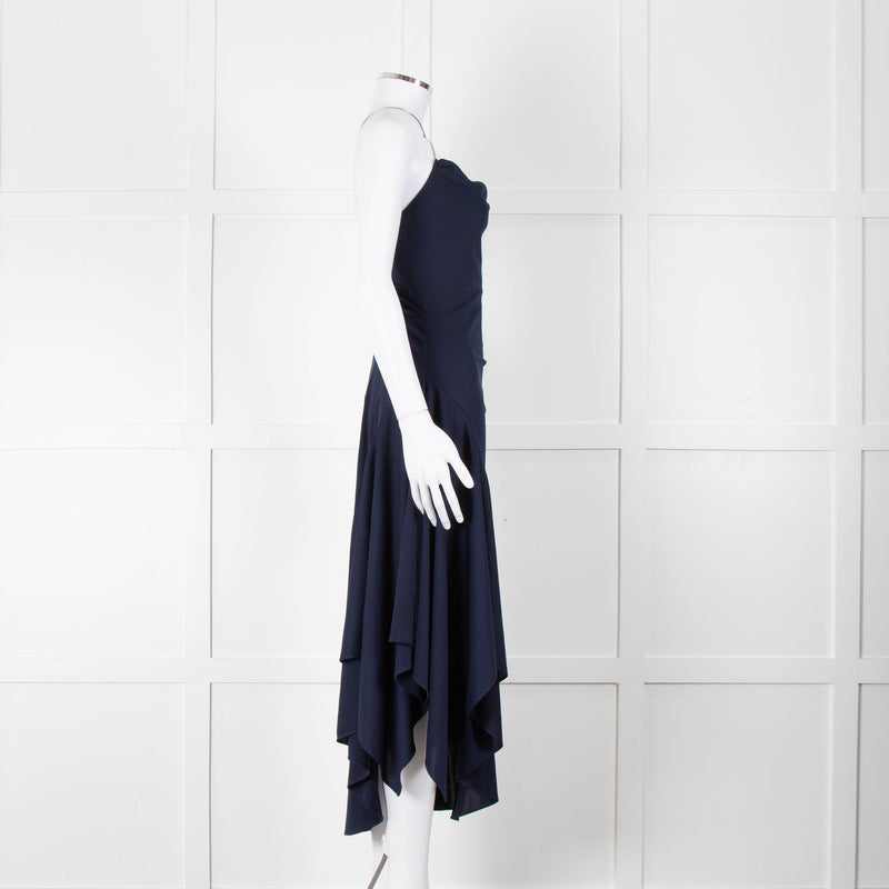 Philip Lim Navy Jersey Dress with Snake Chain Straps
