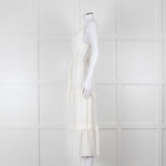 Paige Cream Sleeveless Tiered Frill Dress With Belt