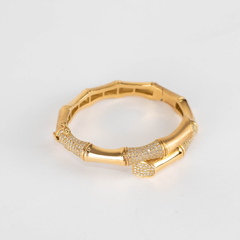 Rainbow K Bamboo XL Bracelet with White Diamonds