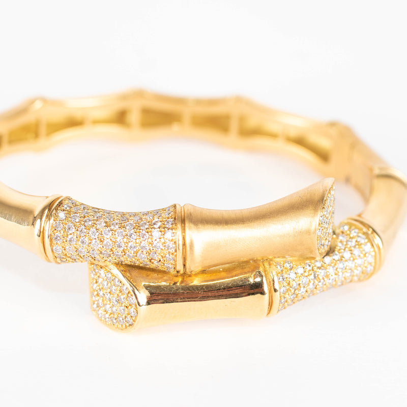 Rainbow K Bamboo XL Bracelet with White Diamonds