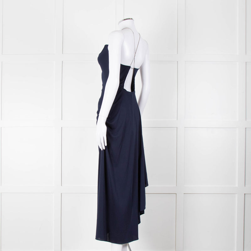 Philip Lim Navy Jersey Dress with Snake Chain Straps
