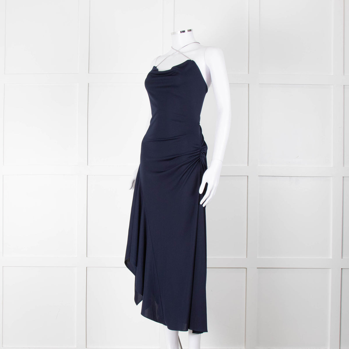 Philip Lim Navy Jersey Dress with Snake Chain Straps