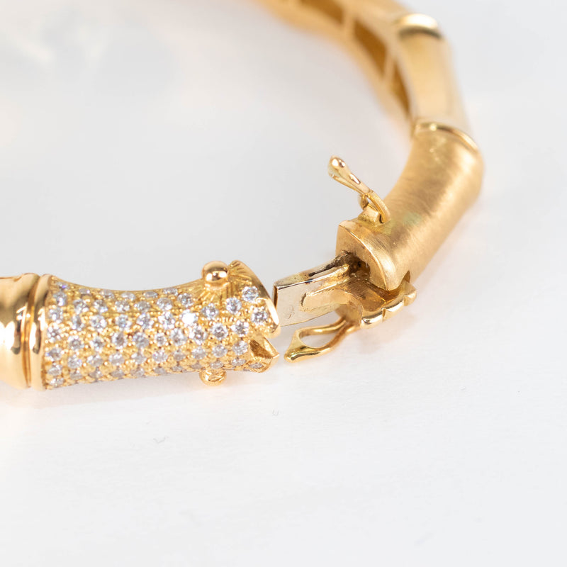 Rainbow K Bamboo XL Bracelet with White Diamonds