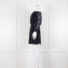 Rebecca Taylor Navy Blue Embroidered Wide Neck Mini Dress