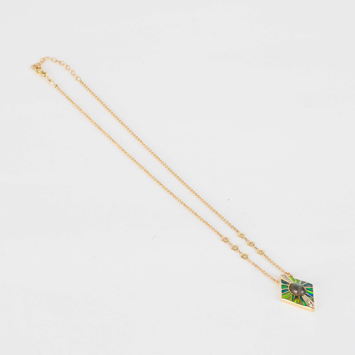 Jacquie Aiche Opal, Diamond and 14kt Gold Necklace