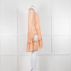 3.1 Philip Lim Peach Silk Lace Detail Tiered Short Dress With Slip