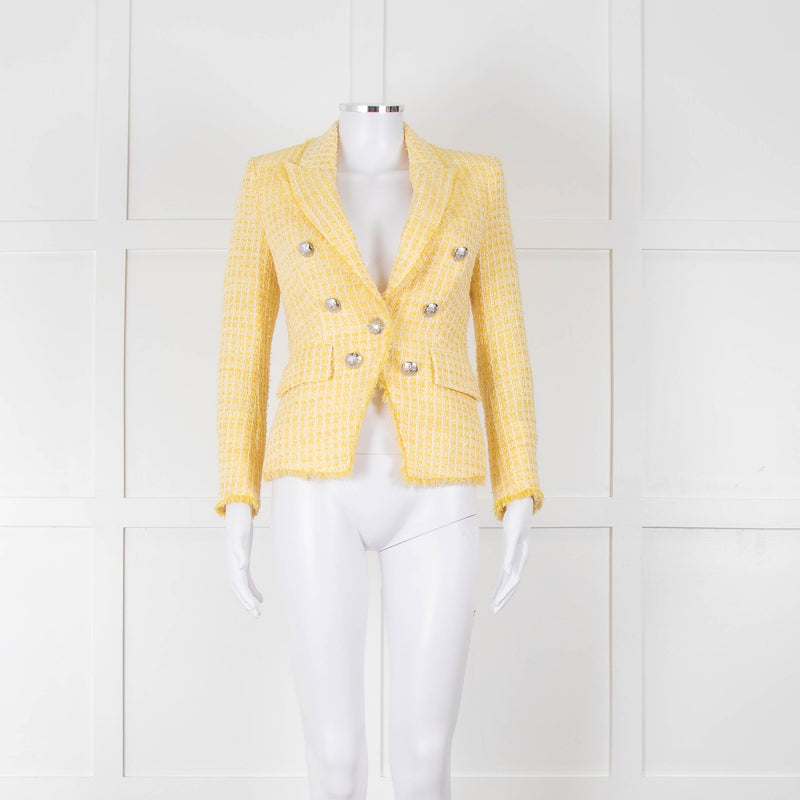 Veronica Beard Yellow White Tweed Blazer Jacket