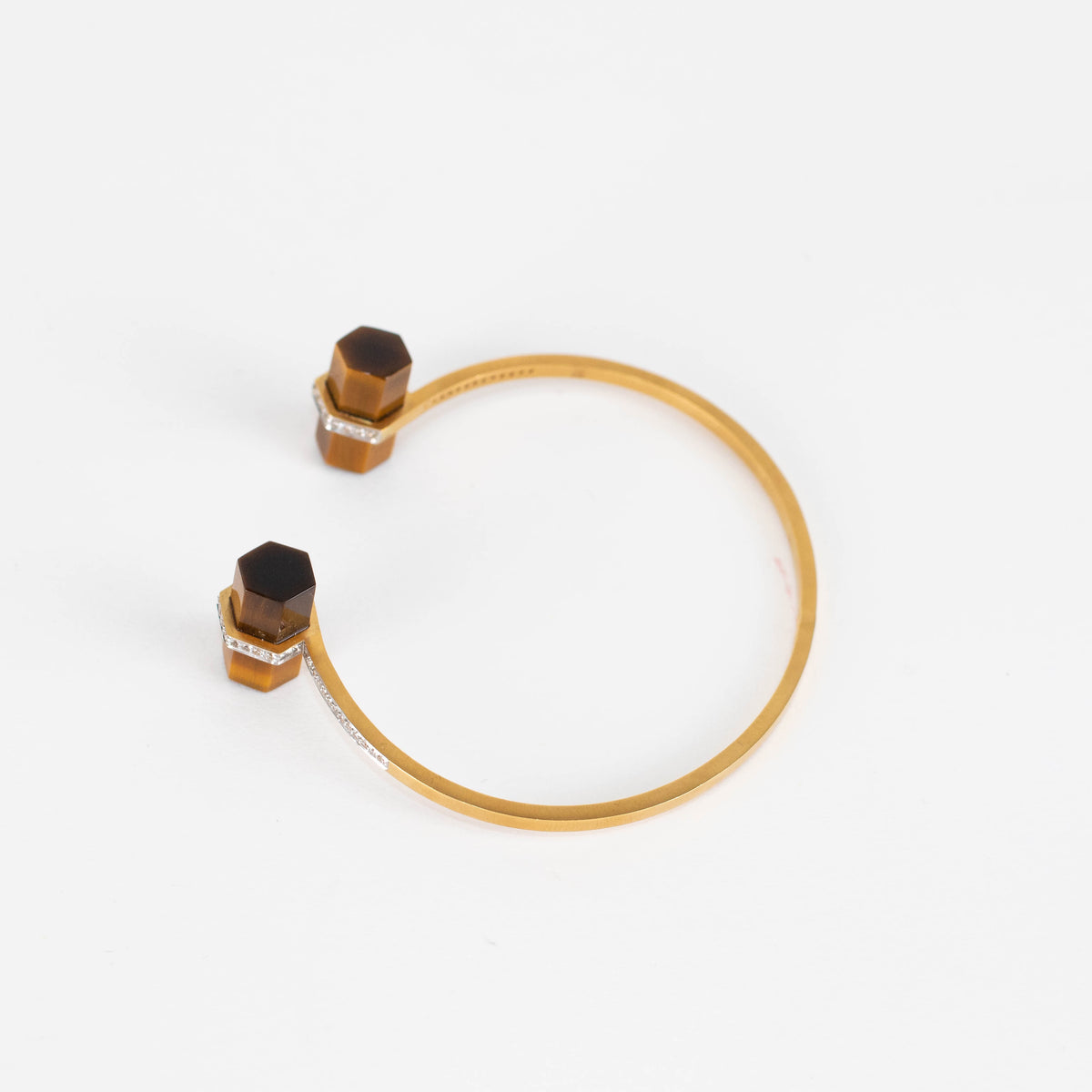 Jade Jagger Tigers Eye Rocktagon Bracelet with Diamonds