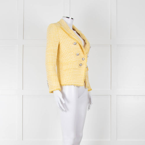 Veronica Beard Yellow White Tweed Blazer Jacket
