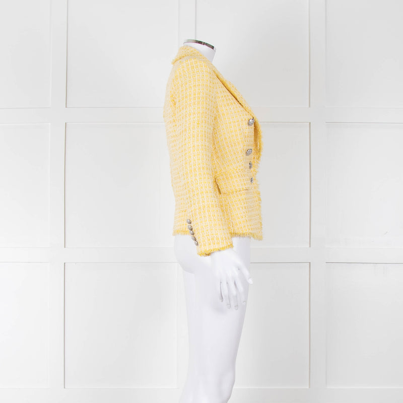 Veronica Beard Yellow White Tweed Blazer Jacket