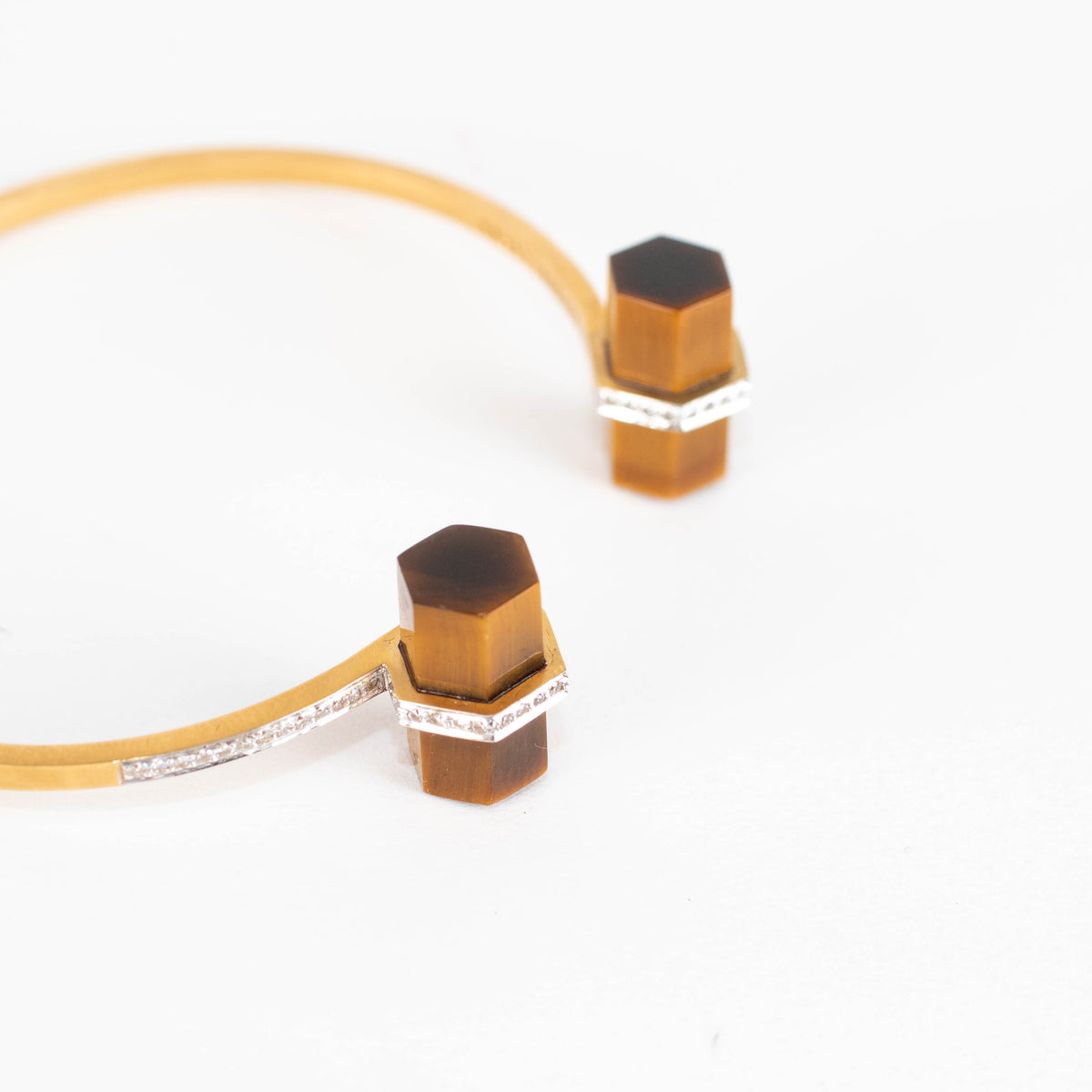 Jade Jagger Tigers Eye Rocktagon Bracelet with Diamonds
