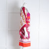 Marella Red Ivory Orange Print  Kimono Sleeve Dress