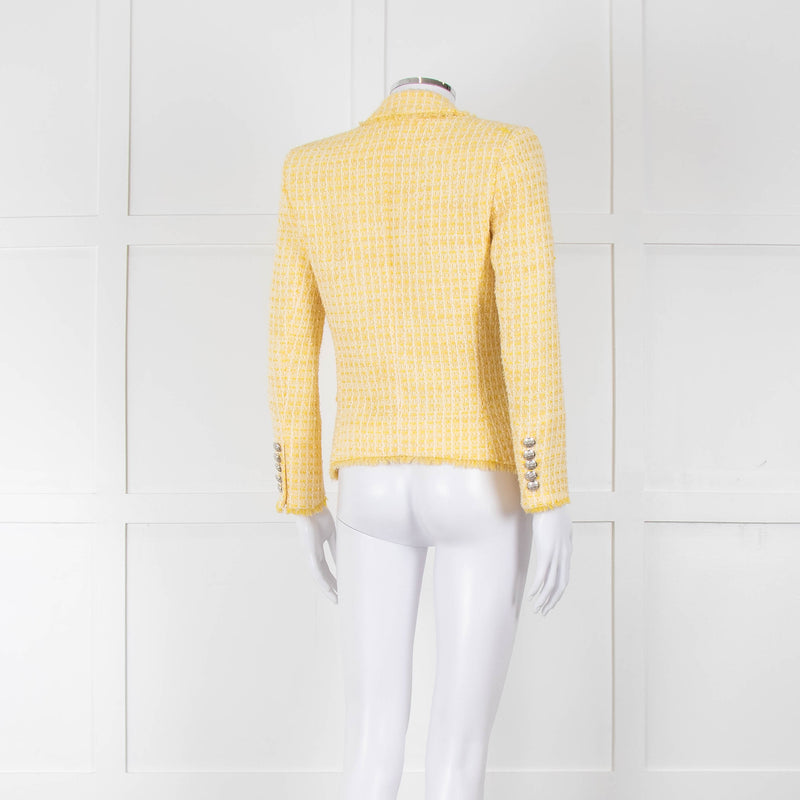 Veronica Beard Yellow White Tweed Blazer Jacket