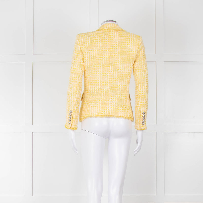 Veronica Beard Yellow White Tweed Blazer Jacket