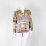 Charlotte Sparre Silk Blouse with Geometric Pattern