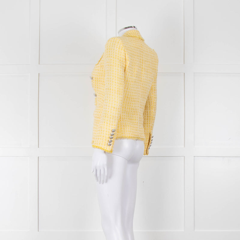 Veronica Beard Yellow White Tweed Blazer Jacket