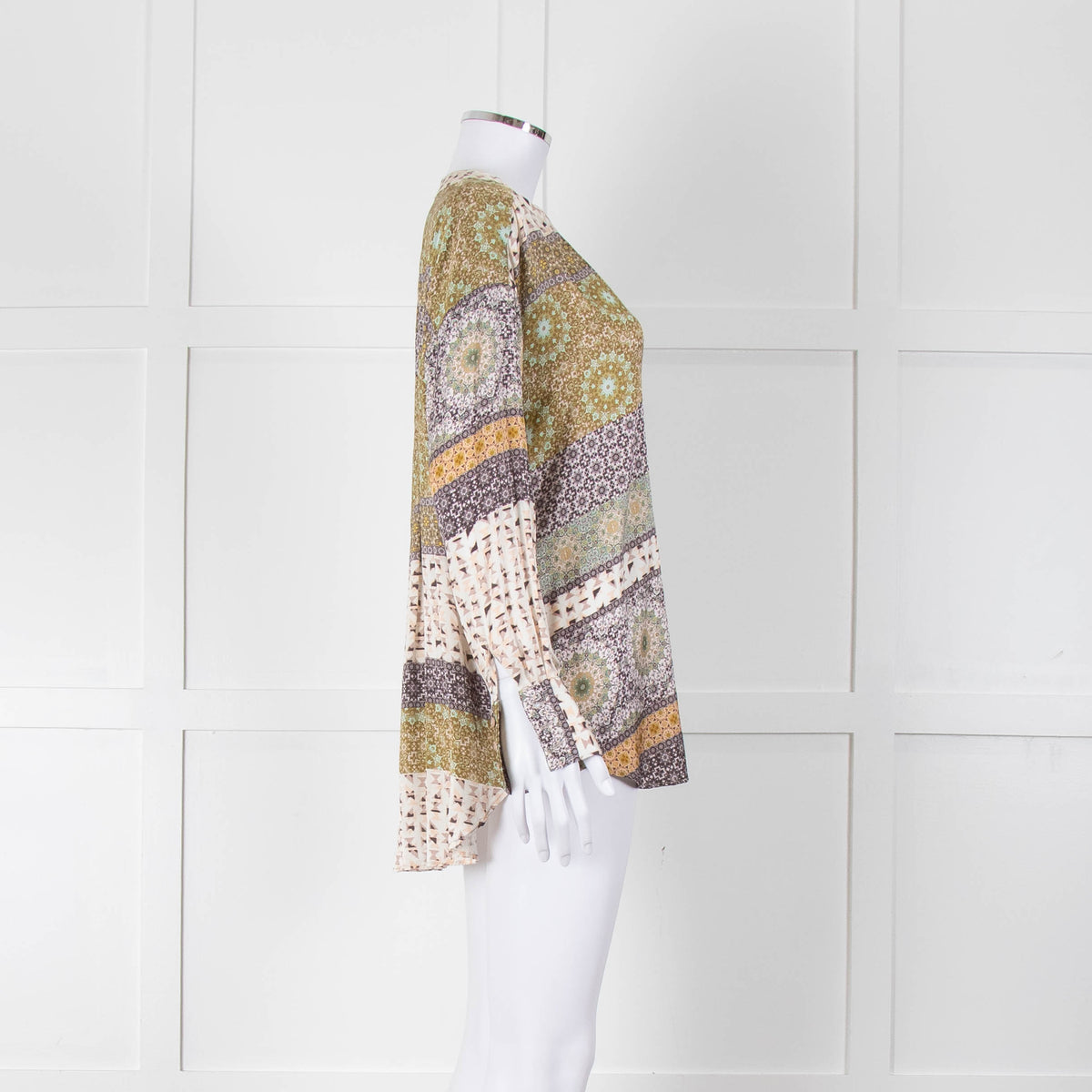 Charlotte Sparre Silk Blouse with Geometric Pattern