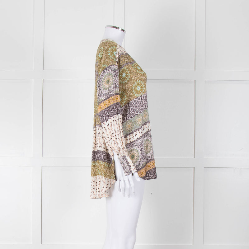 Charlotte Sparre Silk Blouse with Geometric Pattern