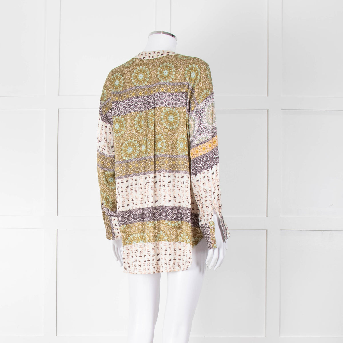 Charlotte Sparre Silk Blouse with Geometric Pattern