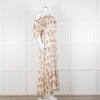 LoveShackFancy Cream Purple Chiffon Off The Shoulder Maxi Dress
