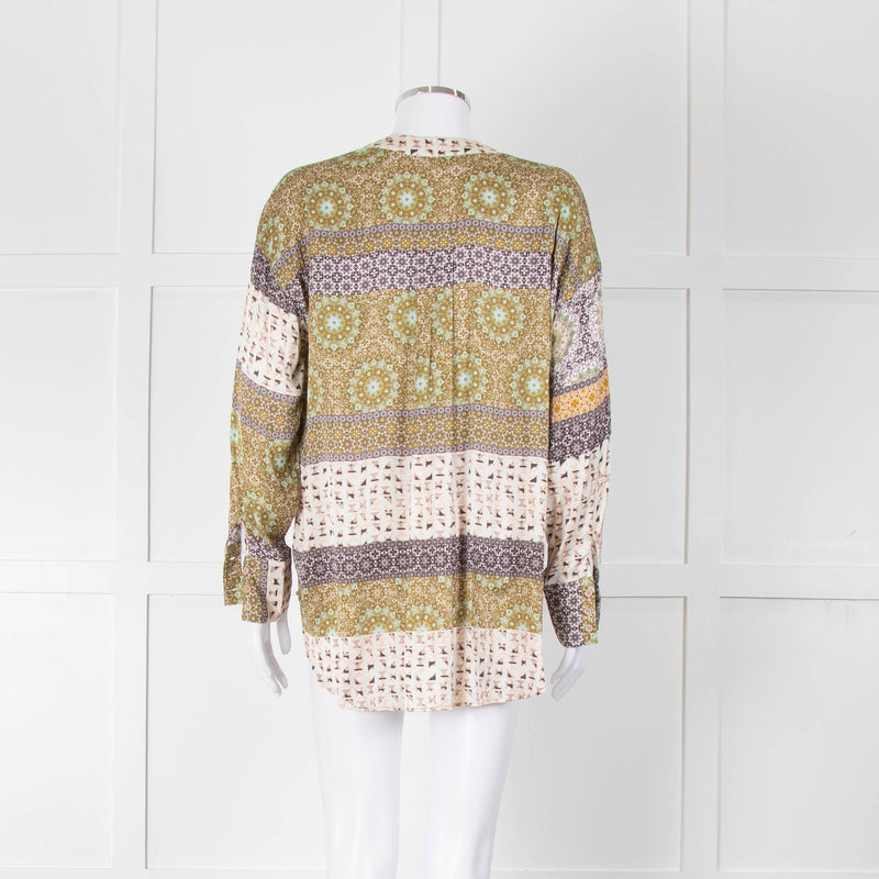 Charlotte Sparre Silk Blouse with Geometric Pattern