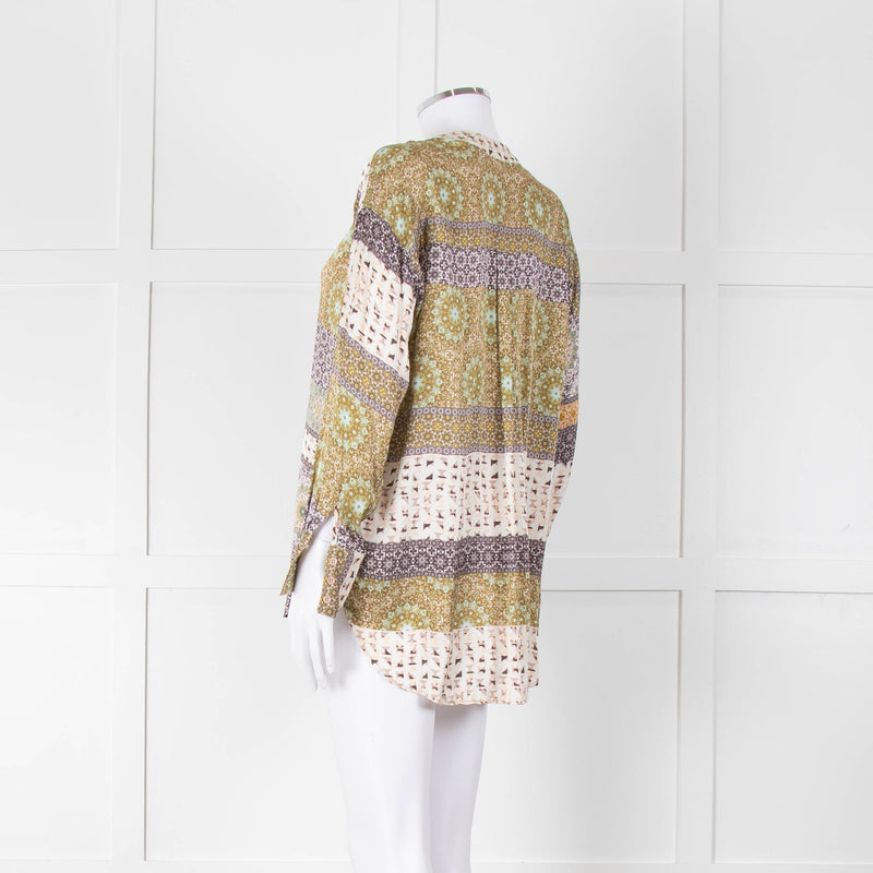 Charlotte Sparre Silk Blouse with Geometric Pattern