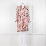 Kate Spade Blush Pink Green Devore Long Sleeve Short Dress