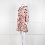 Kate Spade Blush Pink Green Devore Long Sleeve Short Dress