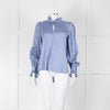 Dea Kudibal Cornflower Blue Ruffled Silk Blouse