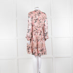 Kate Spade Blush Pink Green Devore Long Sleeve Short Dress