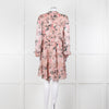 Kate Spade Blush Pink Green Devore Long Sleeve Short Dress