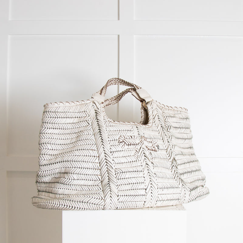 Anya Hindmarch White Woven Tote Bag