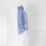 Dea Kudibal Cornflower Blue Ruffled Silk Blouse