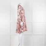 Kate Spade Blush Pink Green Devore Long Sleeve Short Dress