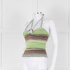 Veronica Beard Green Brown Knit Halter Top