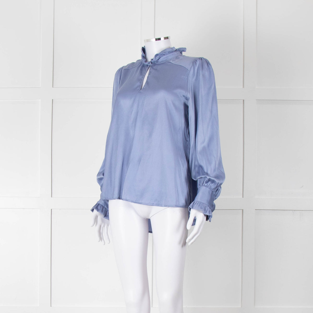 Dea Kudibal Cornflower Blue Ruffled Silk Blouse